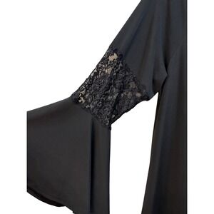 Ashley Stewart Black‎ Dress Lace Bell Sleeve Cocktail Party Plus Size 14/16